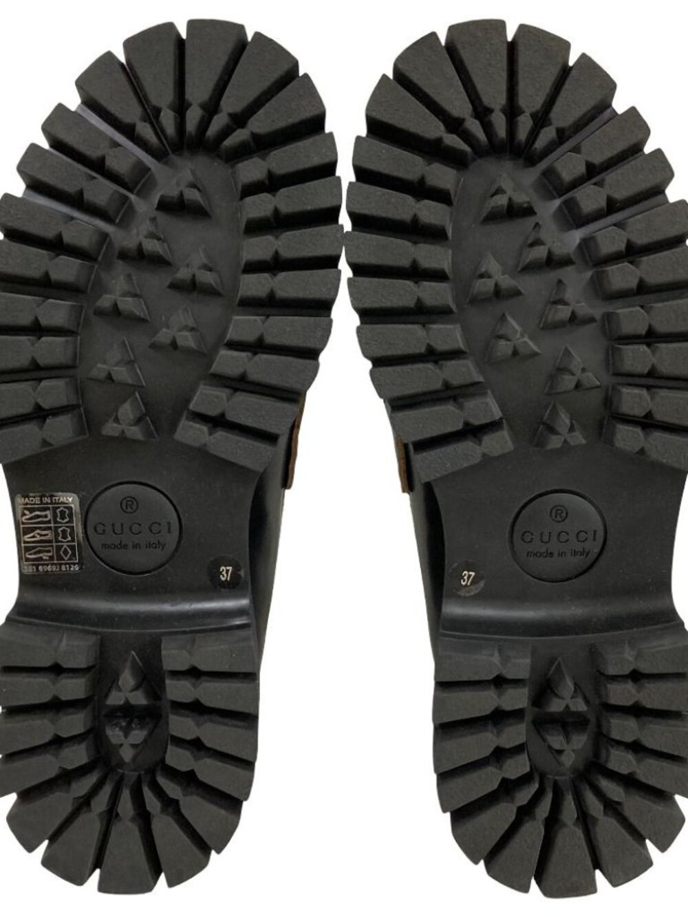 Gucci Lug Sole Bee Embroidery Horsebit Loafers 37 Black - Picture 6 of 12